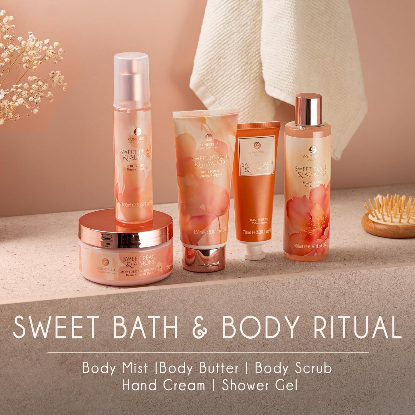 Bath Set Gifts for Women, Birthday for Her, Friendship Gifts for Women, Pamper Gifts, Hamper Basket for Mum, Sister, Friend, Skin Care Sets & Kits Gift Set with 5Pcs