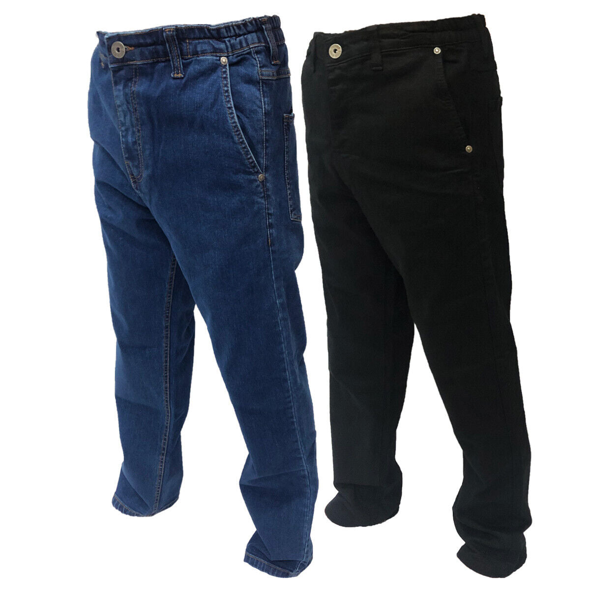 Straight Fit Elasticated Waist Stretch Mens Denim Jeans