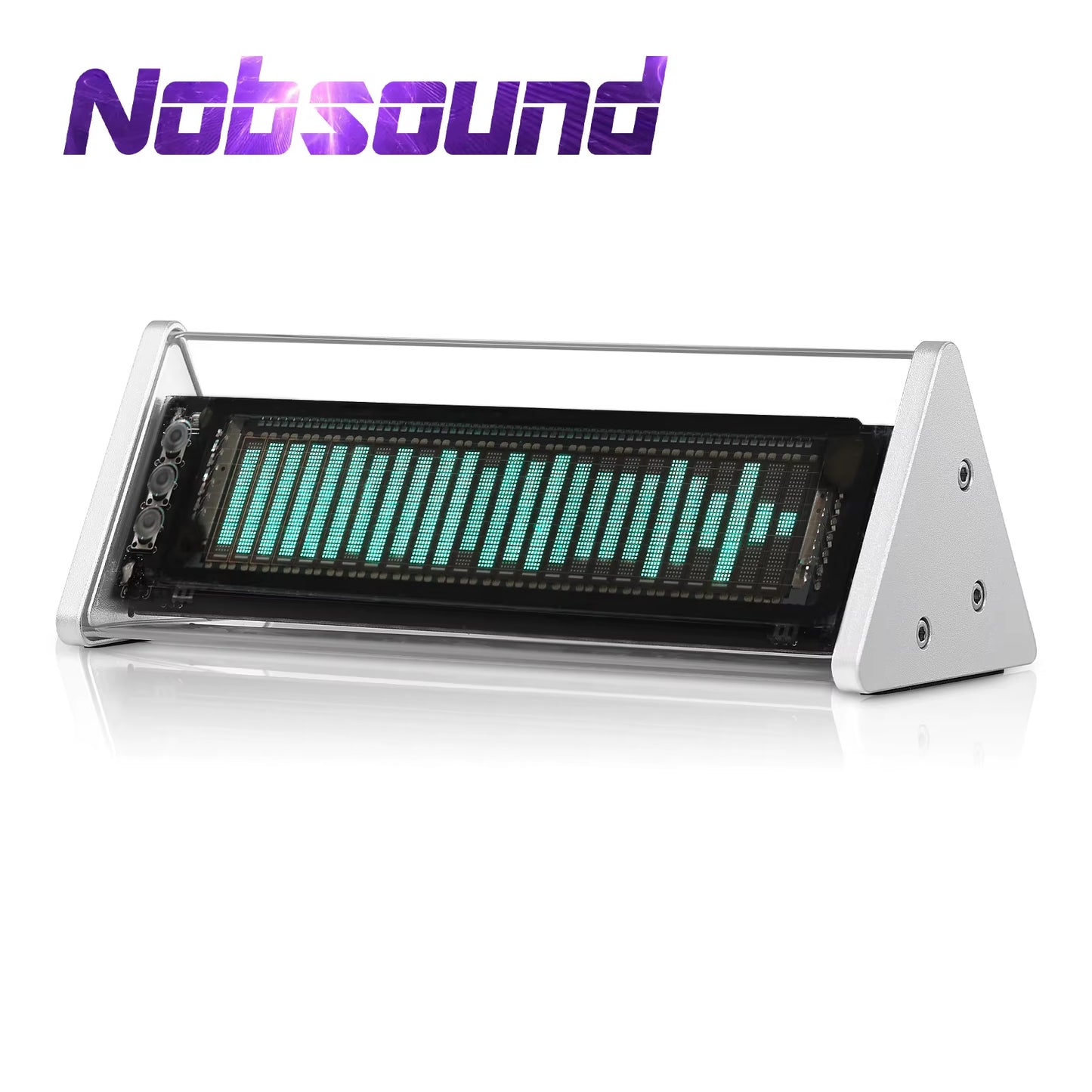 Nobsound Bluetooth 5.0 VFD Clock Music Spectrum Display Screen Sound Level Meter 3.5Mm AUX Audio Switcher Box