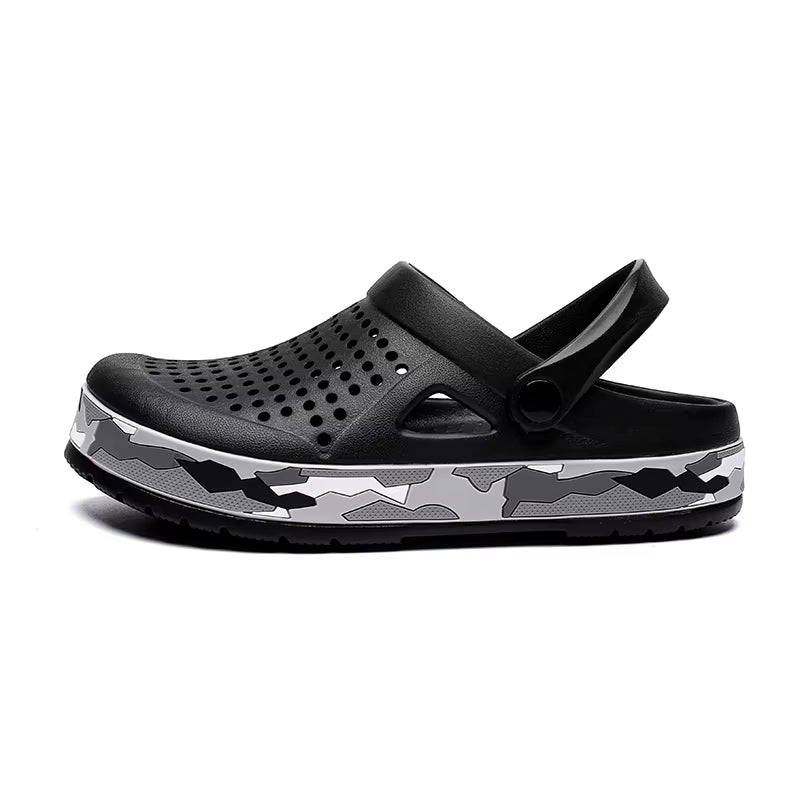 Men Sandals Black Garden Casual Aqua Clogs Hot Male Band Sandals Summer Slides Beach Swimming Shoes Slippers Zapatillas Hombre