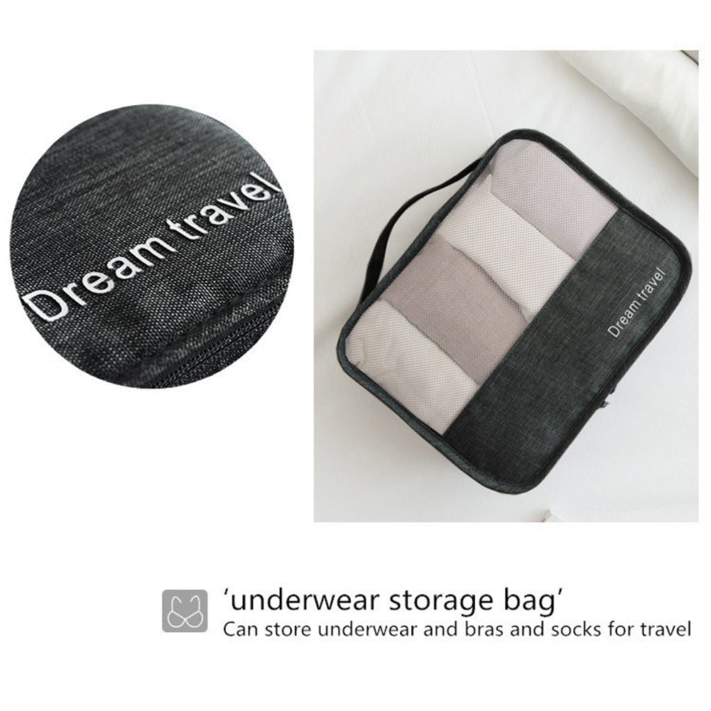 7Pcs Packing Cubes Luggage Storage Organiser Travel Compression Suitcase Bags