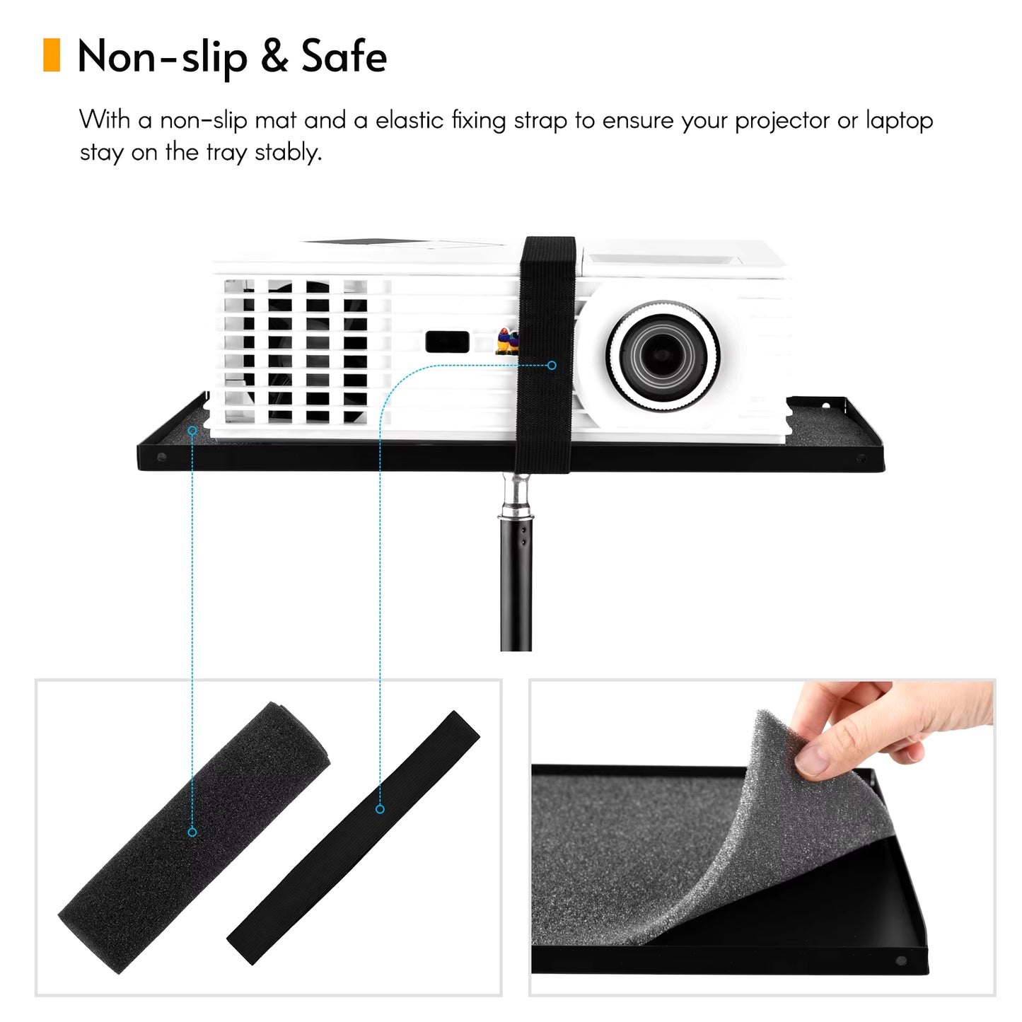 Universal Laptop Projector Tripod Stand &Holder Aluminum Alloy Computer Projector Floor Stand 41-135Cm/ 16-53In Ajudtable Height