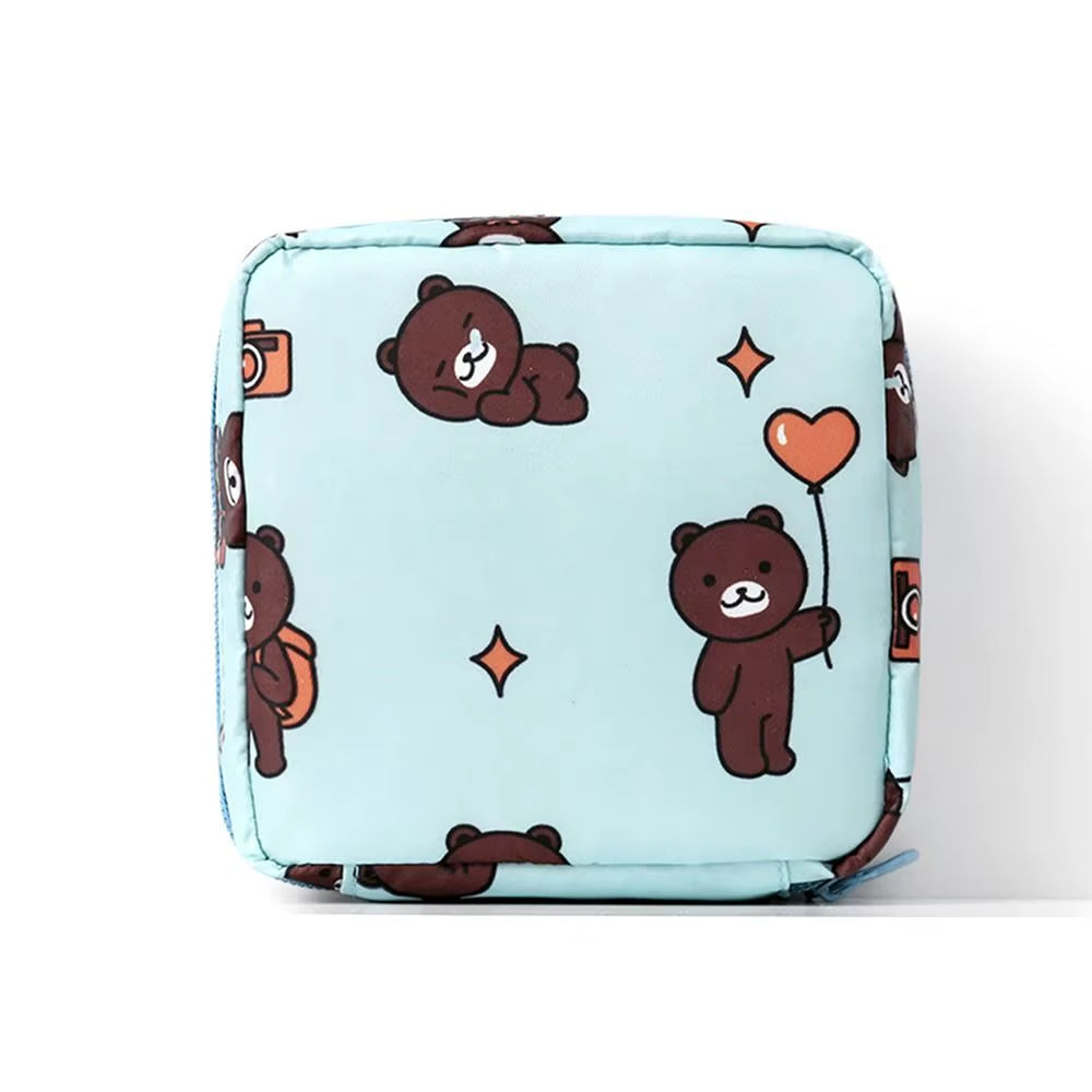 Multifunctional Rhombus Pattern Sanitary Pad Bags Reusable Napkin Storage Organizer Women Pad Pouch Bags Portable Makeup Bags