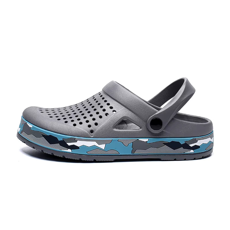 Men Sandals Black Garden Casual Aqua Clogs Hot Male Band Sandals Summer Slides Beach Swimming Shoes Slippers Zapatillas Hombre