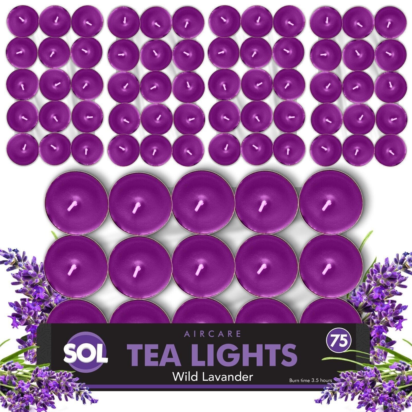 75Pk Scented Tea Lights Candles | Various Perfumes 4 Hour Burn Night T Tealights