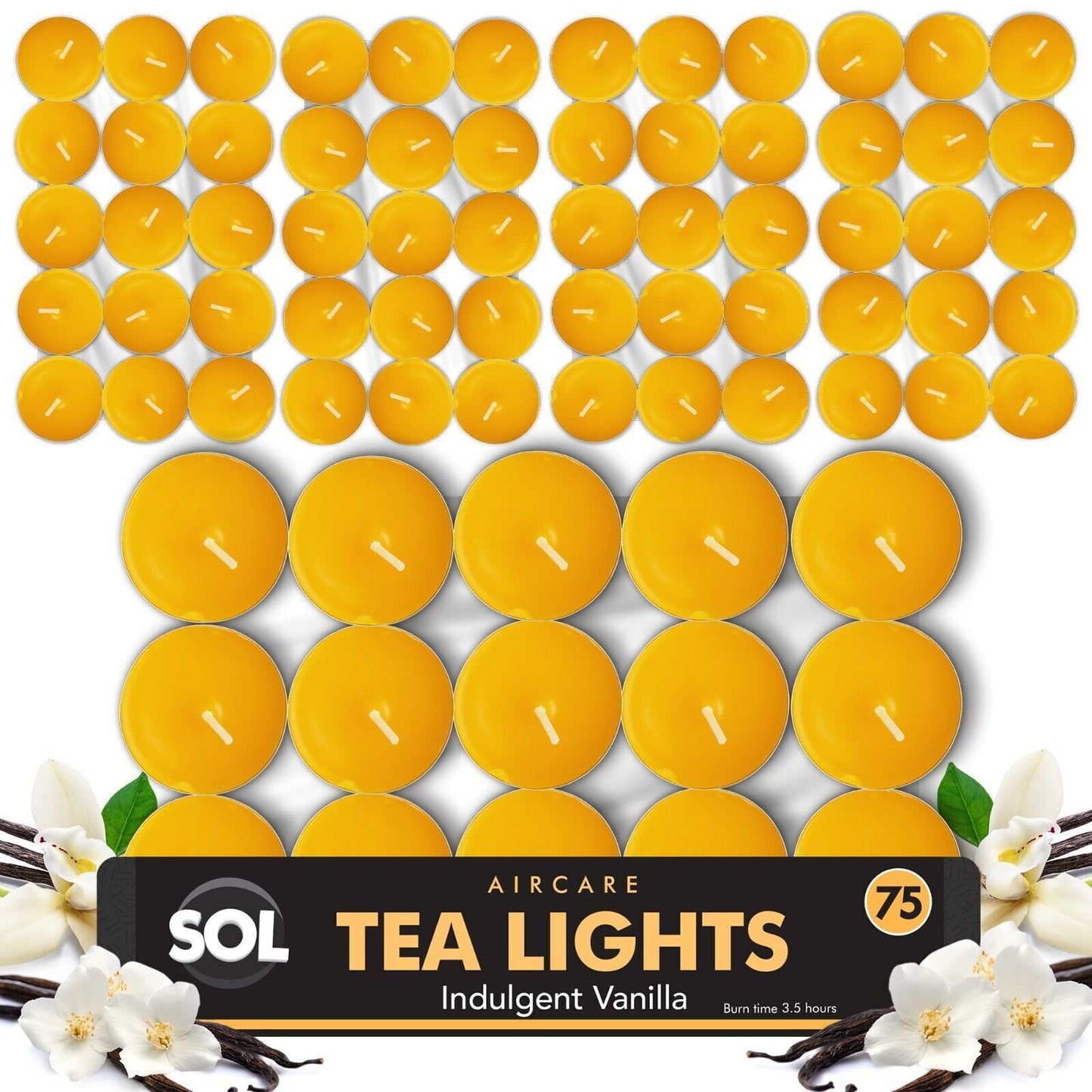 75Pk Scented Tea Lights Candles | Various Perfumes 4 Hour Burn Night T Tealights
