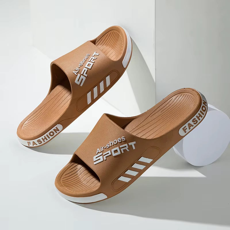 Fashion Men'S Slippers PVC Soft Sole Non-Slip Slides Casual Outdoor Beach Flip Flops Home Bathroom Couples Slippers New Sandal
