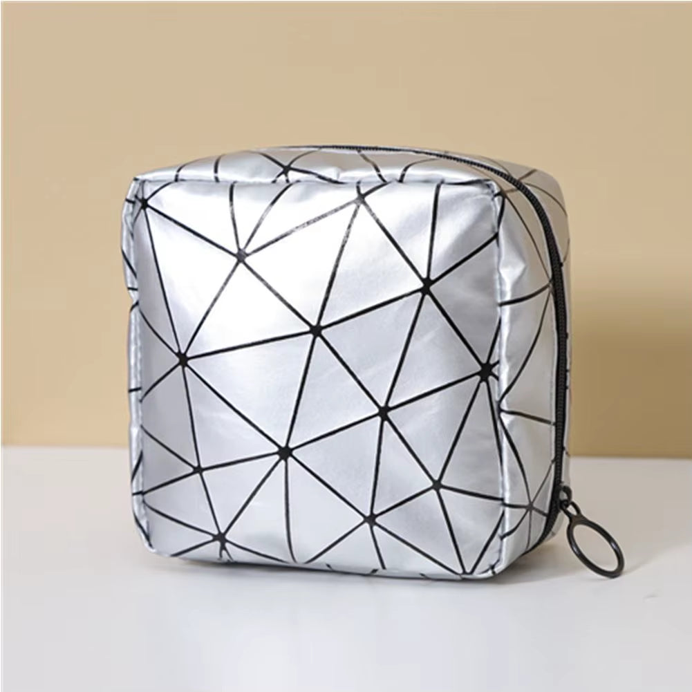 Multifunctional Rhombus Pattern Sanitary Pad Bags Reusable Napkin Storage Organizer Women Pad Pouch Bags Portable Makeup Bags