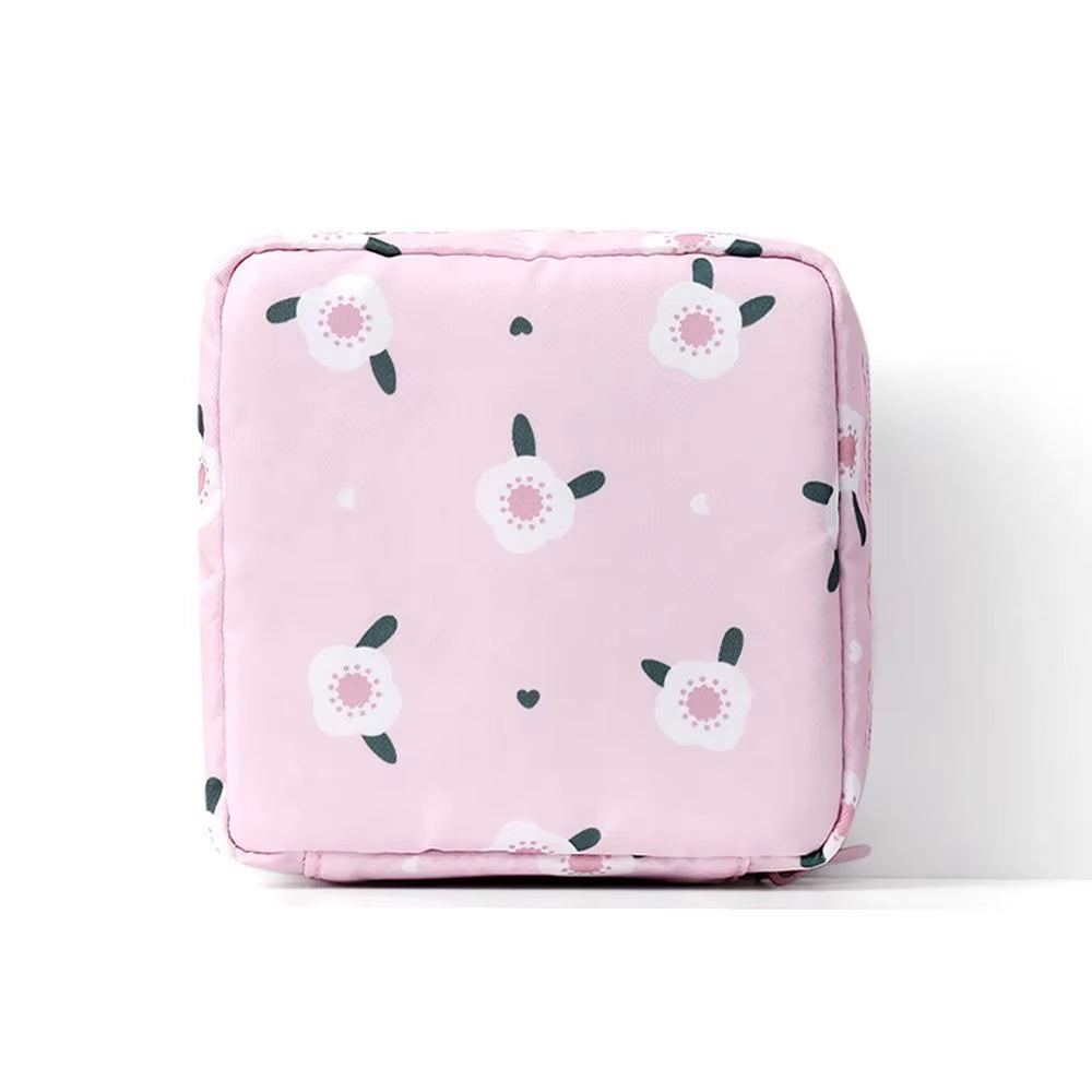 Multifunctional Rhombus Pattern Sanitary Pad Bags Reusable Napkin Storage Organizer Women Pad Pouch Bags Portable Makeup Bags