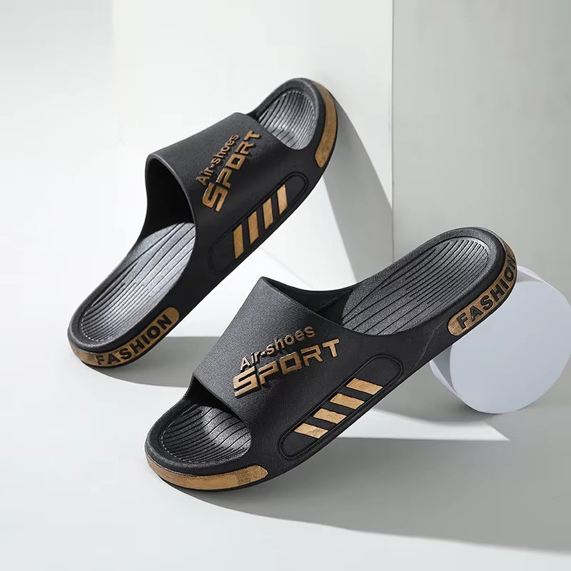 Fashion Men'S Slippers PVC Soft Sole Non-Slip Slides Casual Outdoor Beach Flip Flops Home Bathroom Couples Slippers New Sandal