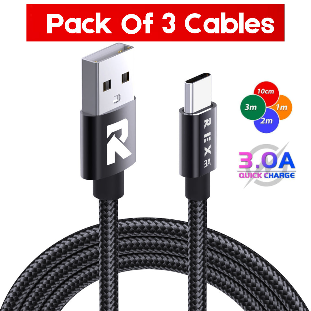 USB a to Type C Fast Charger Cable 3A for Samsung Mobile Phone Lead USB C Cable