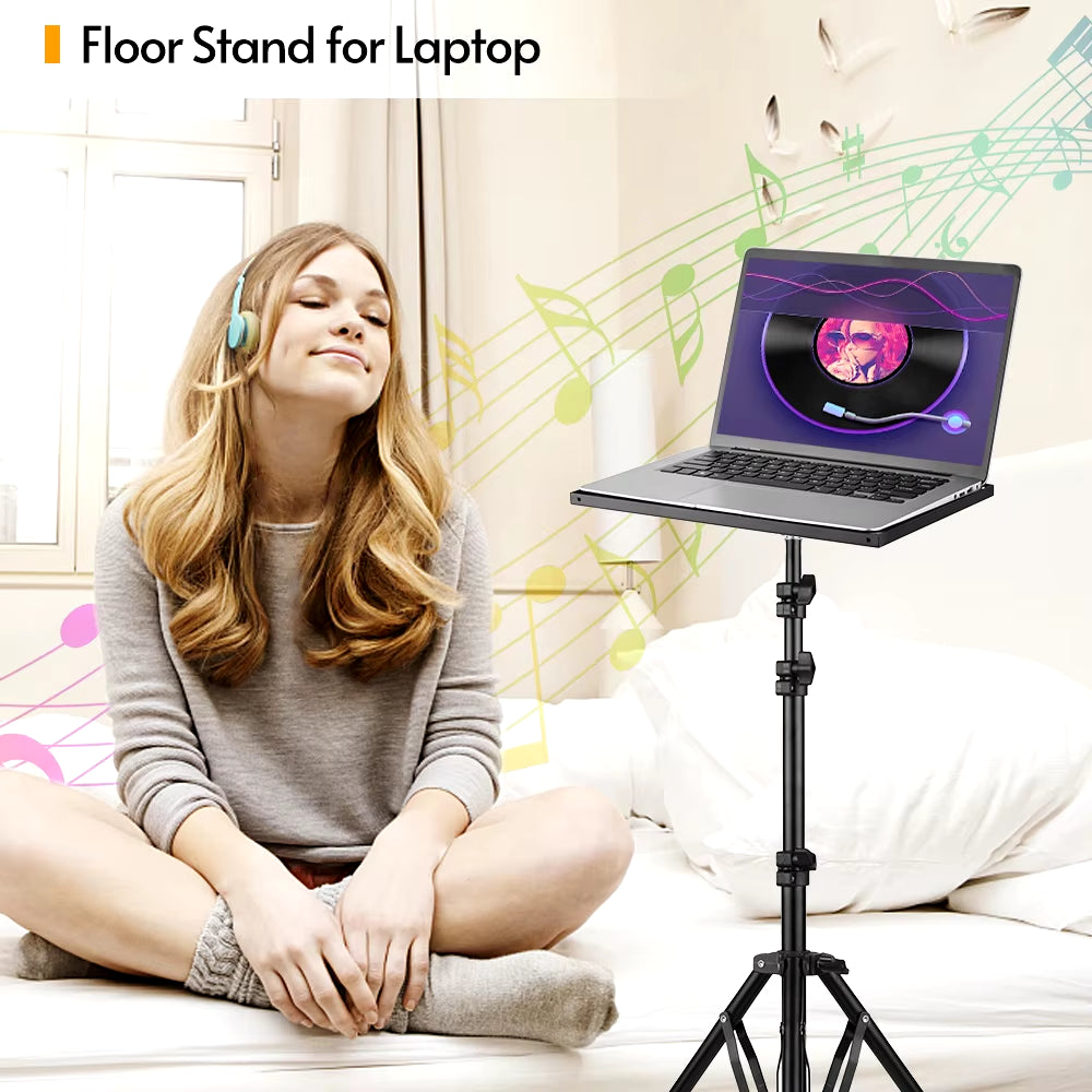Universal Laptop Projector Tripod Stand &Holder Aluminum Alloy Computer Projector Floor Stand 41-135Cm/ 16-53In Ajudtable Height