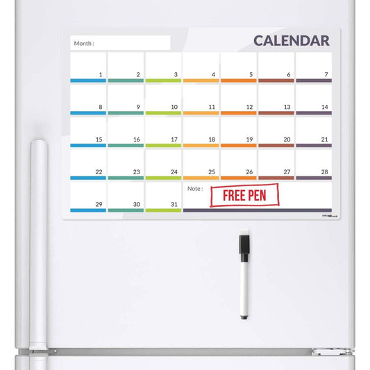 CALENDER Fridge Board Magnetic Pen Notice Memo Planner Whiteboard Large Monthly
