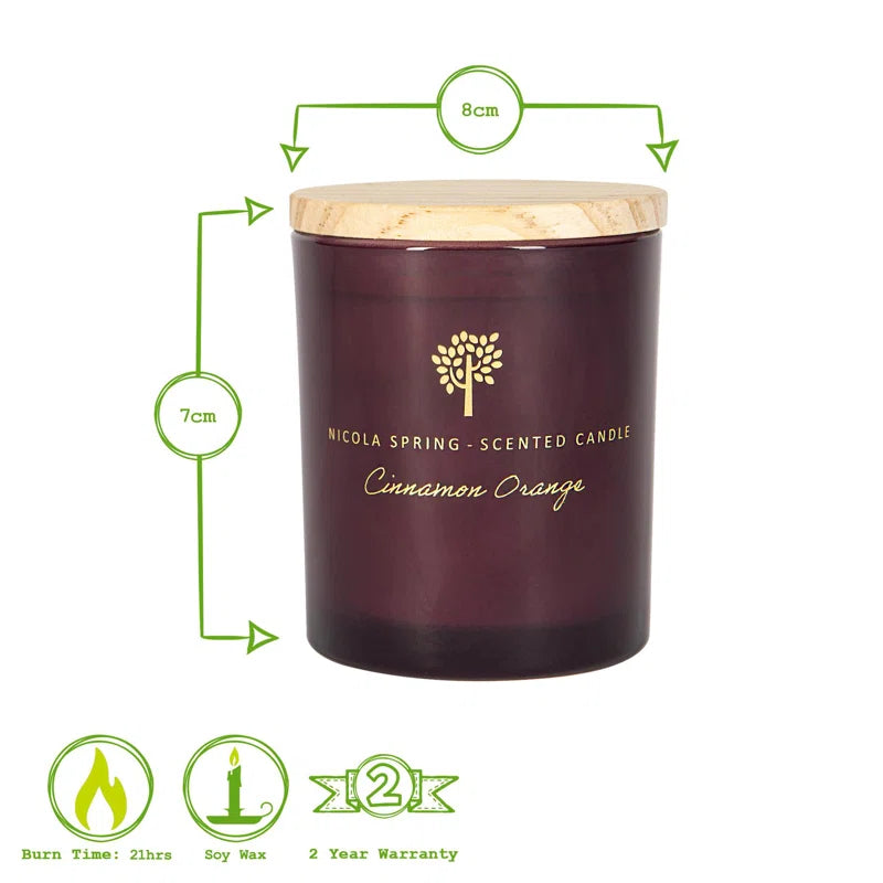 - Soy Wax Scented Candles - 130G - Cinnamon & Orange
