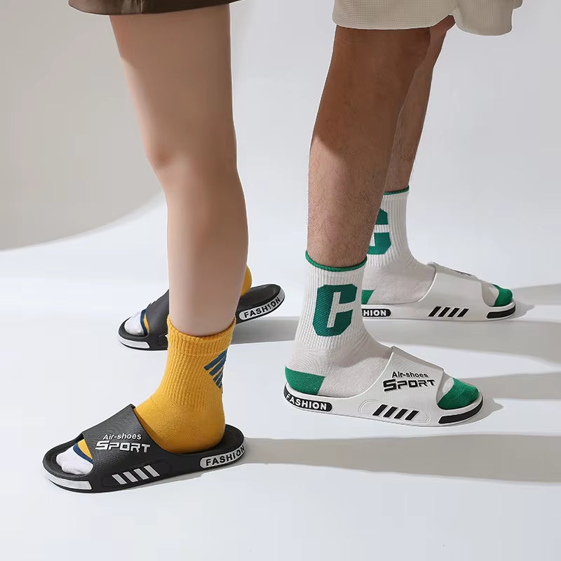 Fashion Men'S Slippers PVC Soft Sole Non-Slip Slides Casual Outdoor Beach Flip Flops Home Bathroom Couples Slippers New Sandal