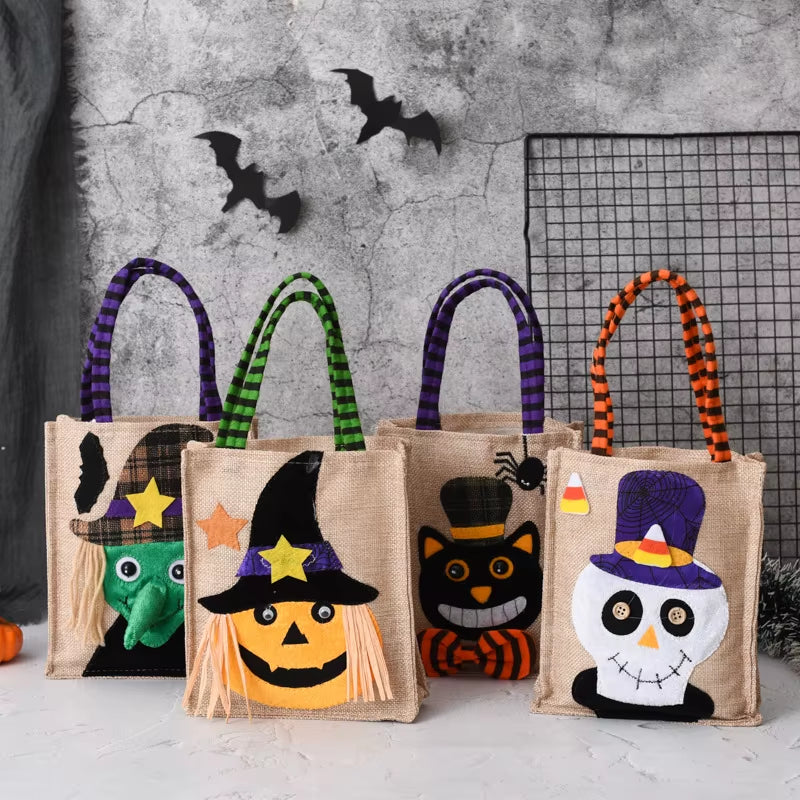 1Pc Halloween Gifts Non-Woven Handbags Candy Bags Pumpkin Bags Decorations Props Gift Bags Gift Box Packaging