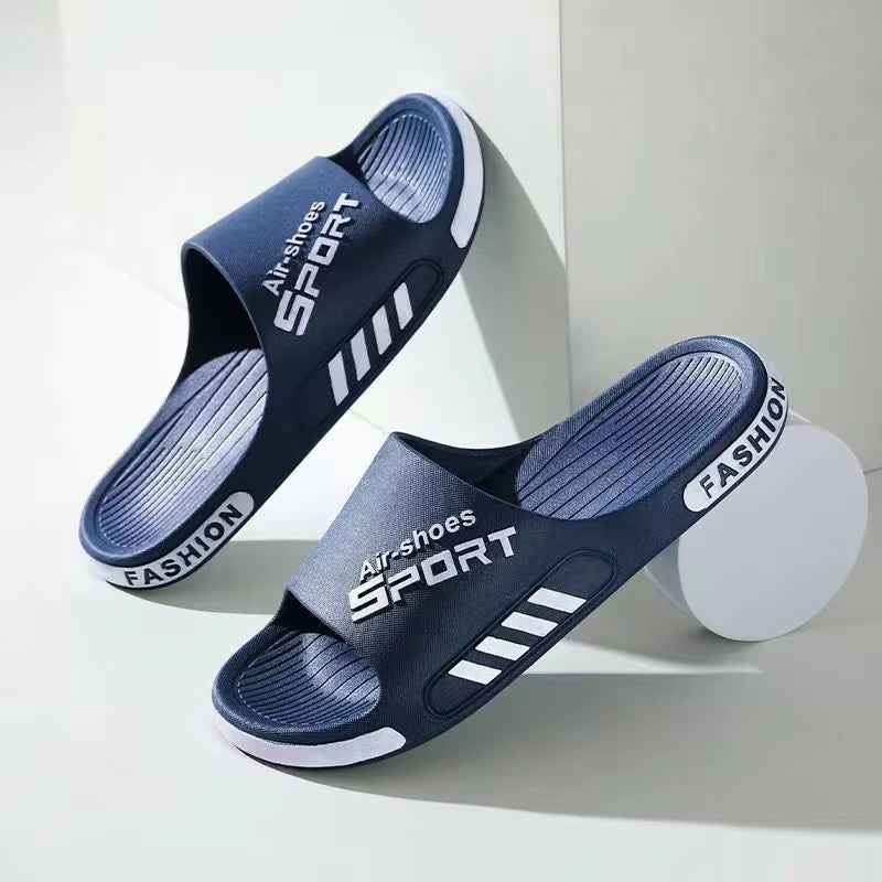 Fashion Men'S Slippers PVC Soft Sole Non-Slip Slides Casual Outdoor Beach Flip Flops Home Bathroom Couples Slippers New Sandal