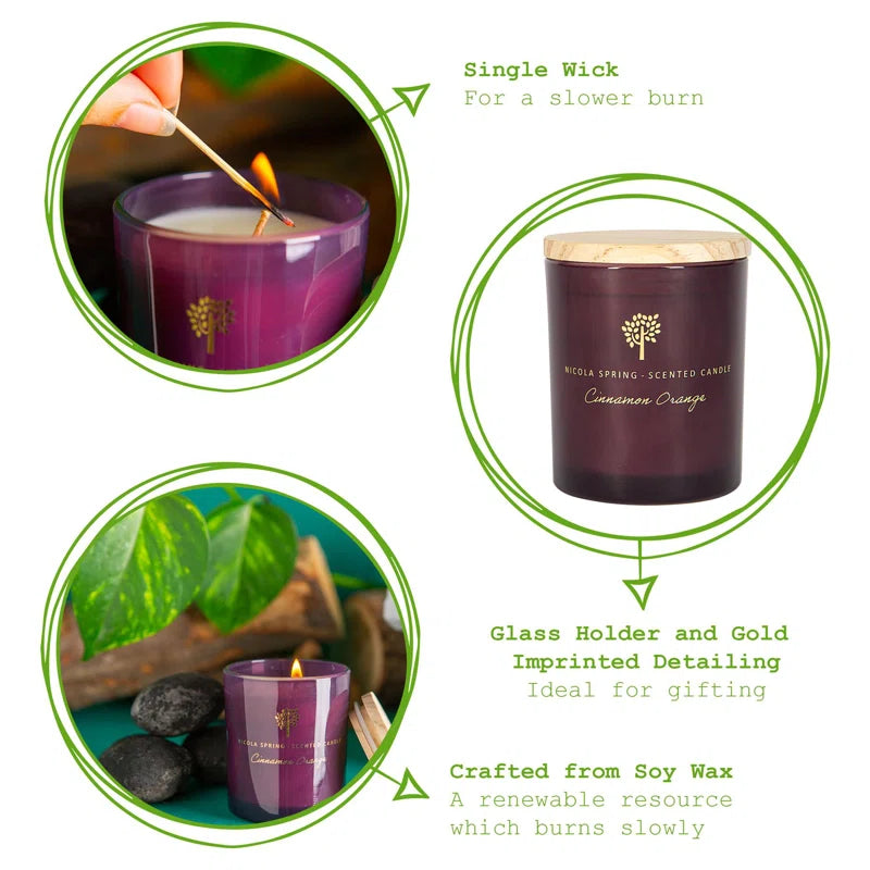 - Soy Wax Scented Candles - 130G - Cinnamon & Orange