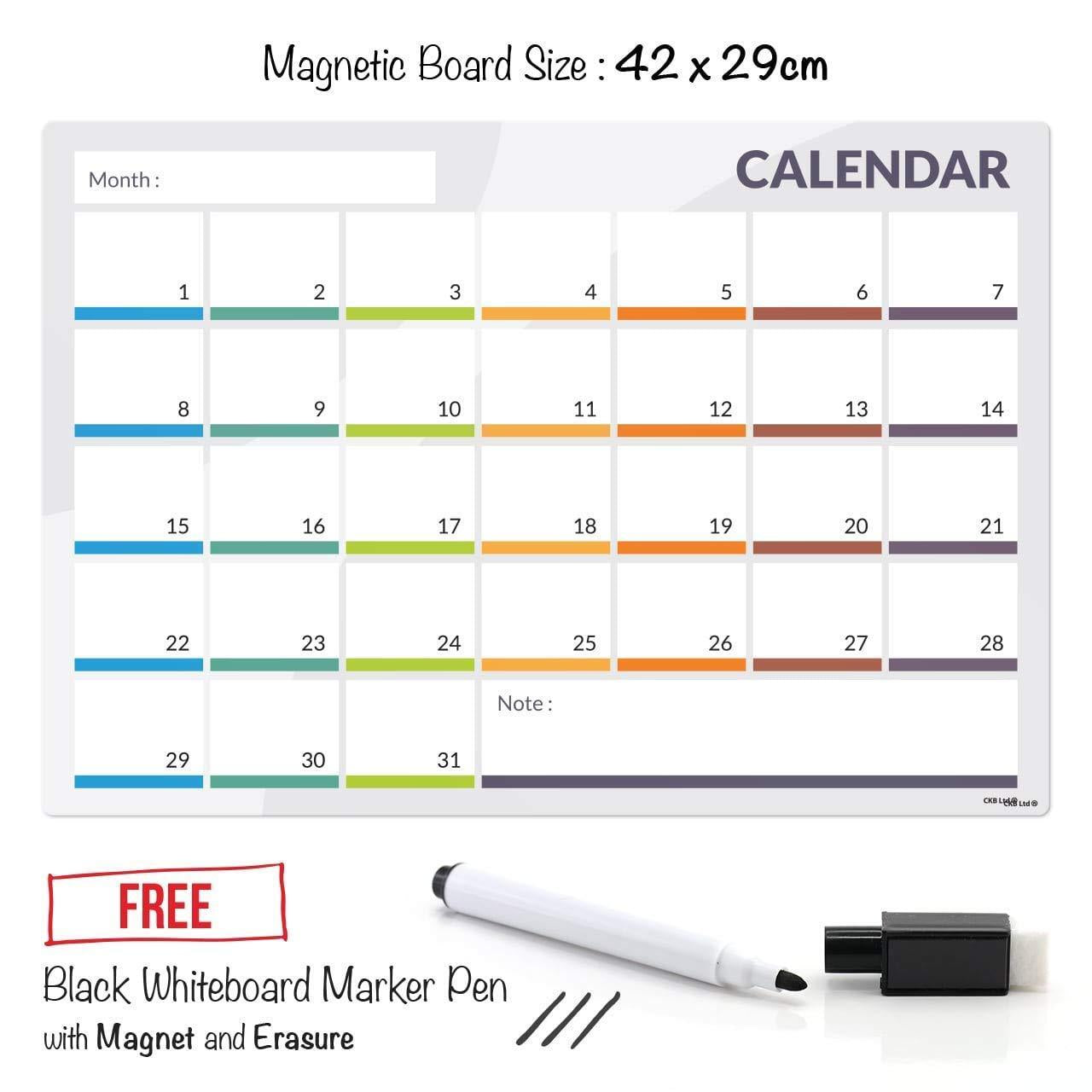 CALENDER Fridge Board Magnetic Pen Notice Memo Planner Whiteboard Large Monthly
