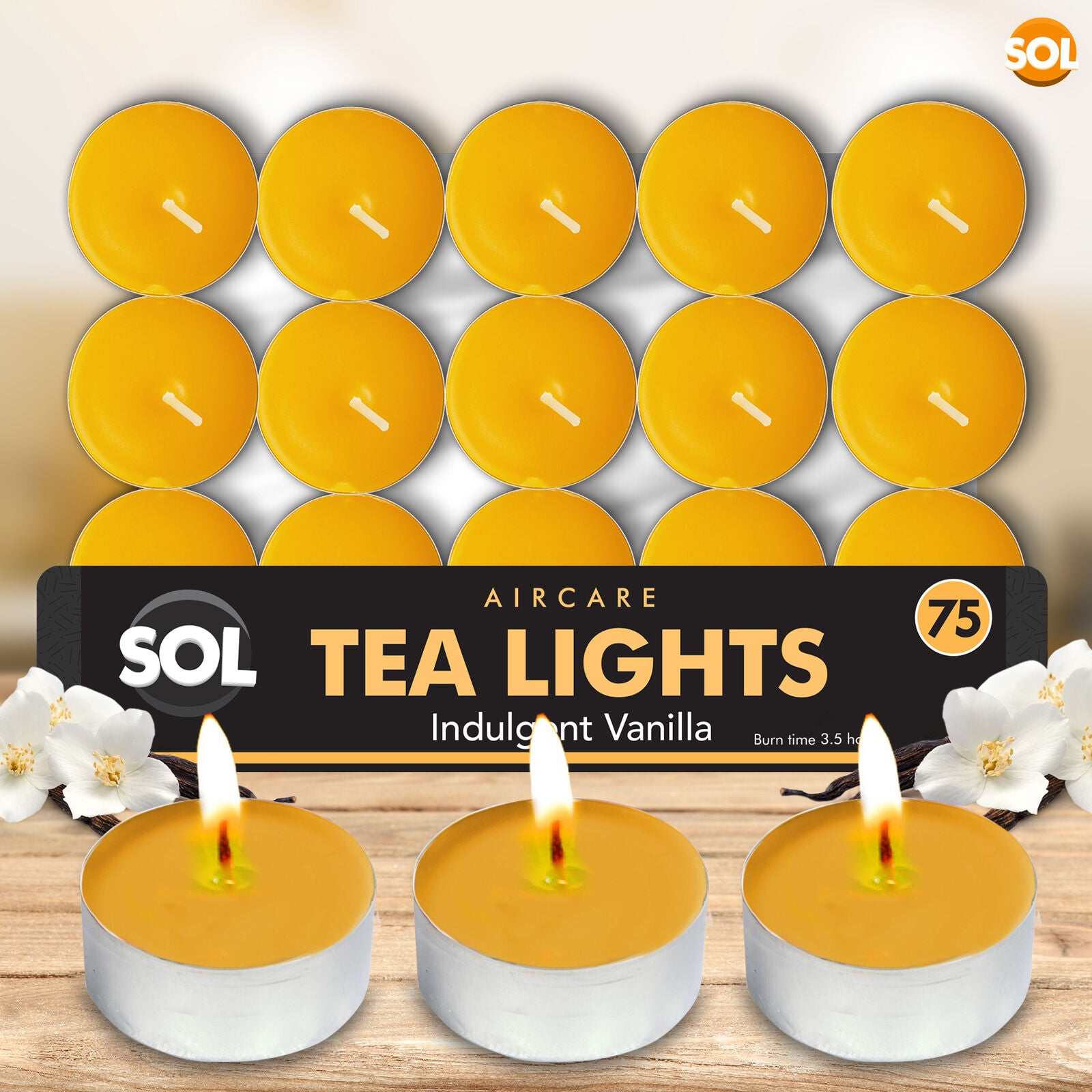 75Pk Scented Tea Lights Candles | Various Perfumes 4 Hour Burn Night T Tealights