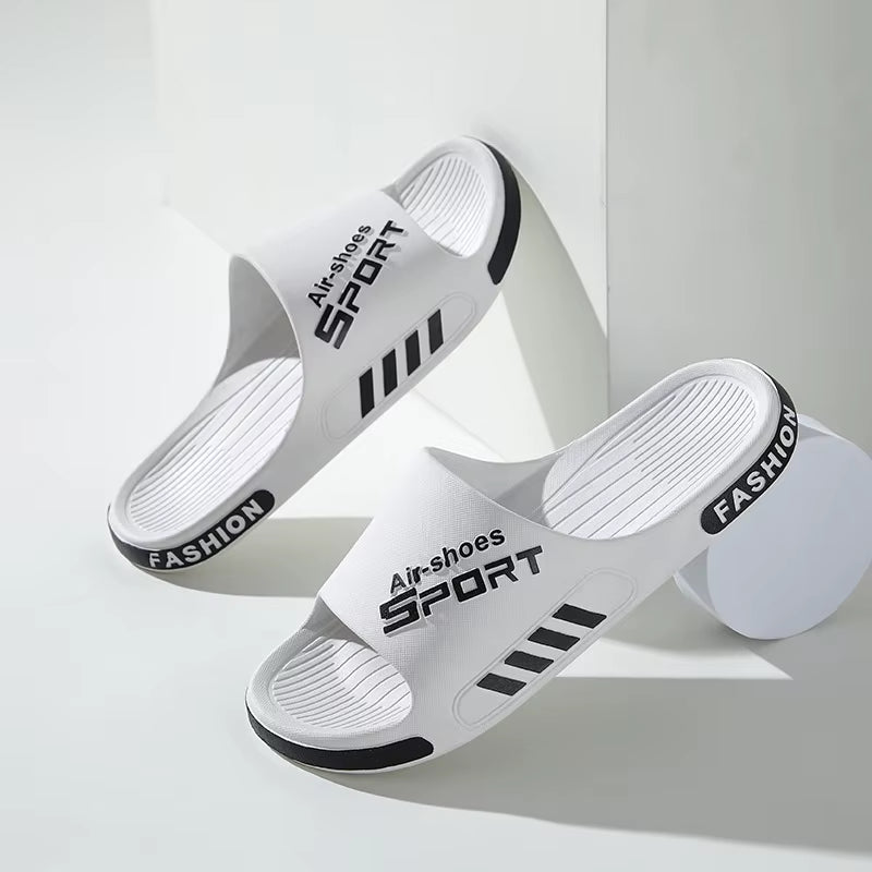 Fashion Men'S Slippers PVC Soft Sole Non-Slip Slides Casual Outdoor Beach Flip Flops Home Bathroom Couples Slippers New Sandal