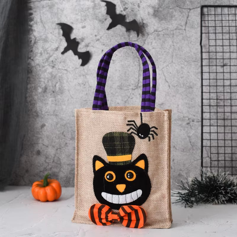 1Pc Halloween Gifts Non-Woven Handbags Candy Bags Pumpkin Bags Decorations Props Gift Bags Gift Box Packaging