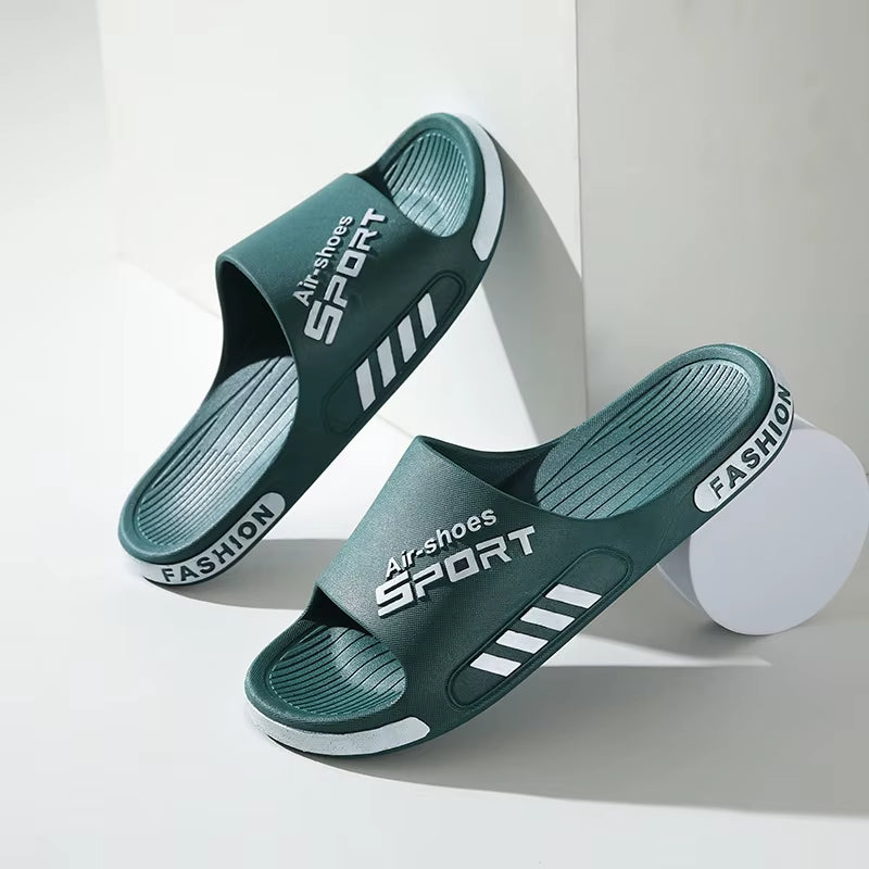 Fashion Men'S Slippers PVC Soft Sole Non-Slip Slides Casual Outdoor Beach Flip Flops Home Bathroom Couples Slippers New Sandal