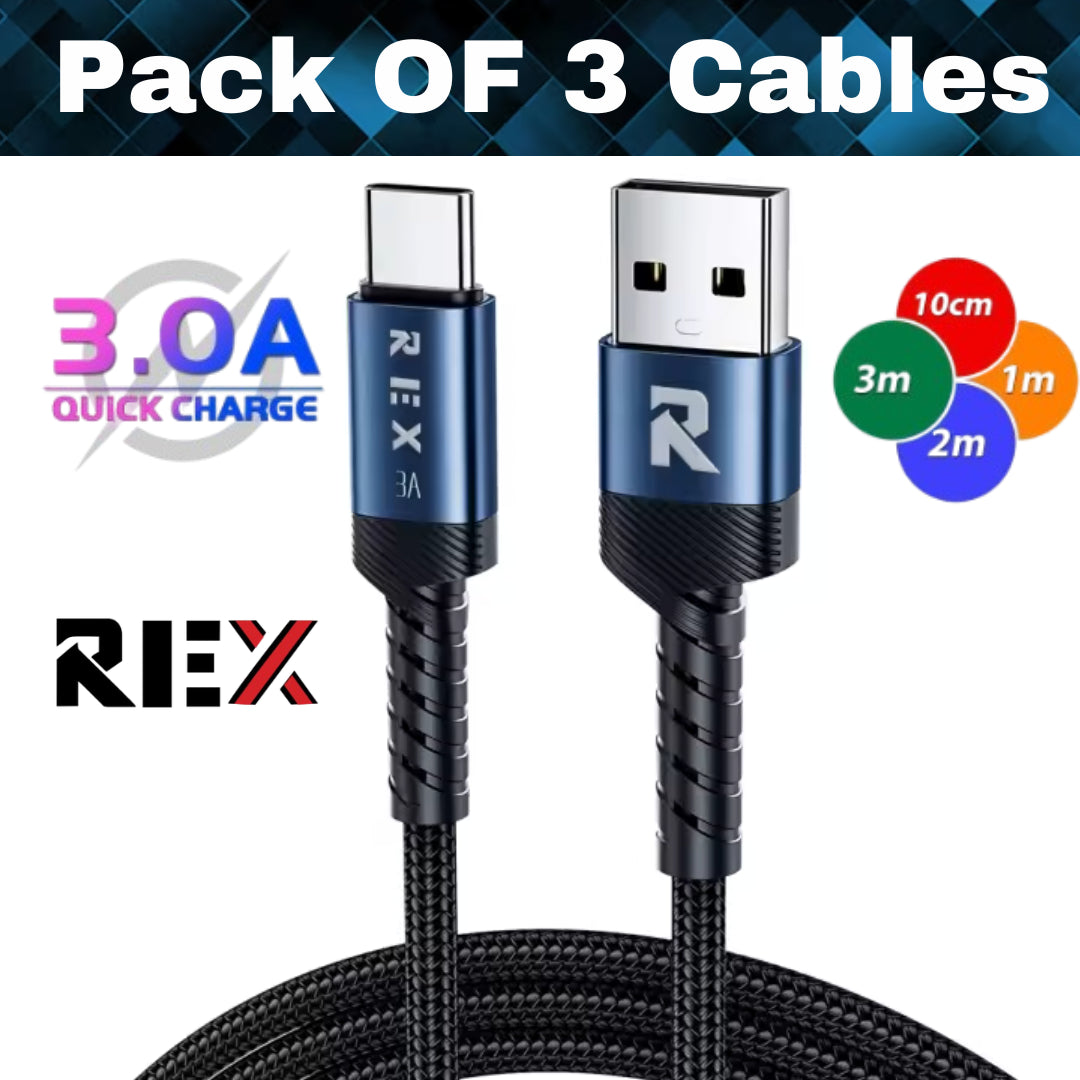 USB a to Type C Fast Charger Cable 3A for Samsung Mobile Phone Lead USB C Cable