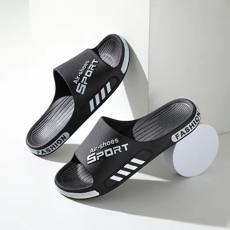 Fashion Men'S Slippers PVC Soft Sole Non-Slip Slides Casual Outdoor Beach Flip Flops Home Bathroom Couples Slippers New Sandal