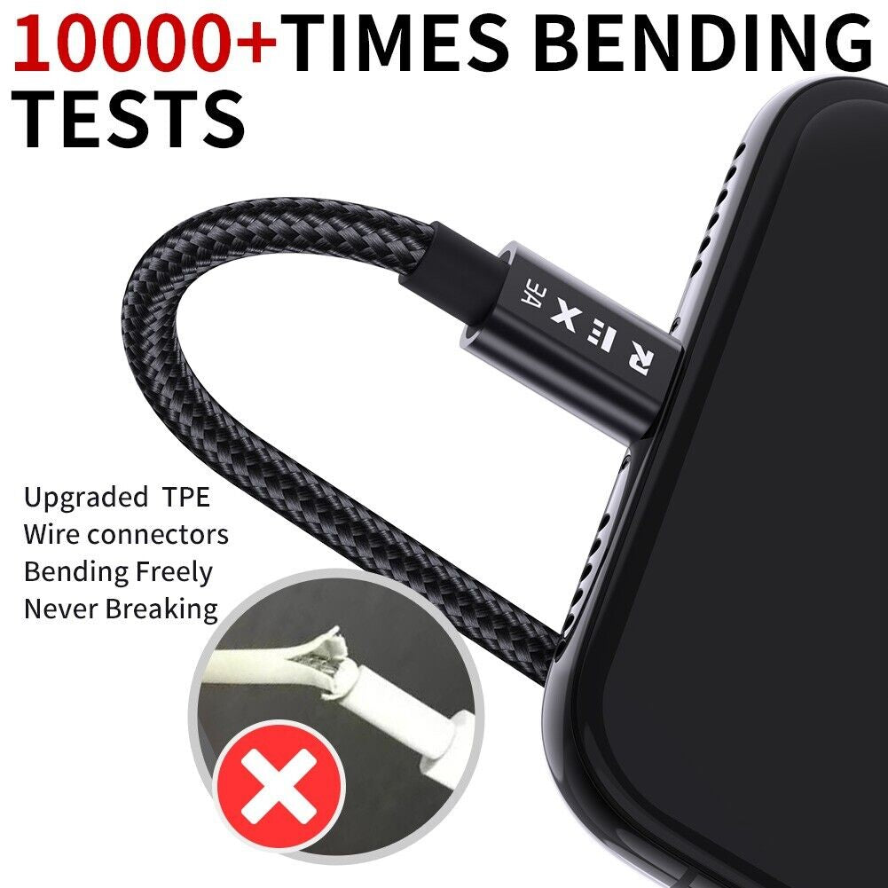 USB a to Type C Fast Charger Cable 3A for Samsung Mobile Phone Lead USB C Cable