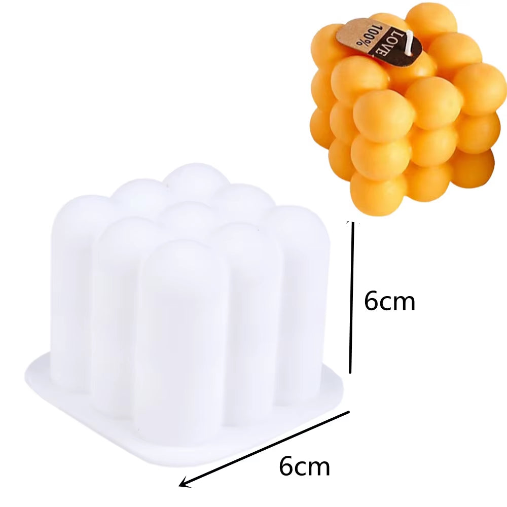 Newest Square Magic Cube Candles Mould Soy Wax Candles Mold 3D Silicon Molds for Resin Art Candle Candle Plaster Making Mould