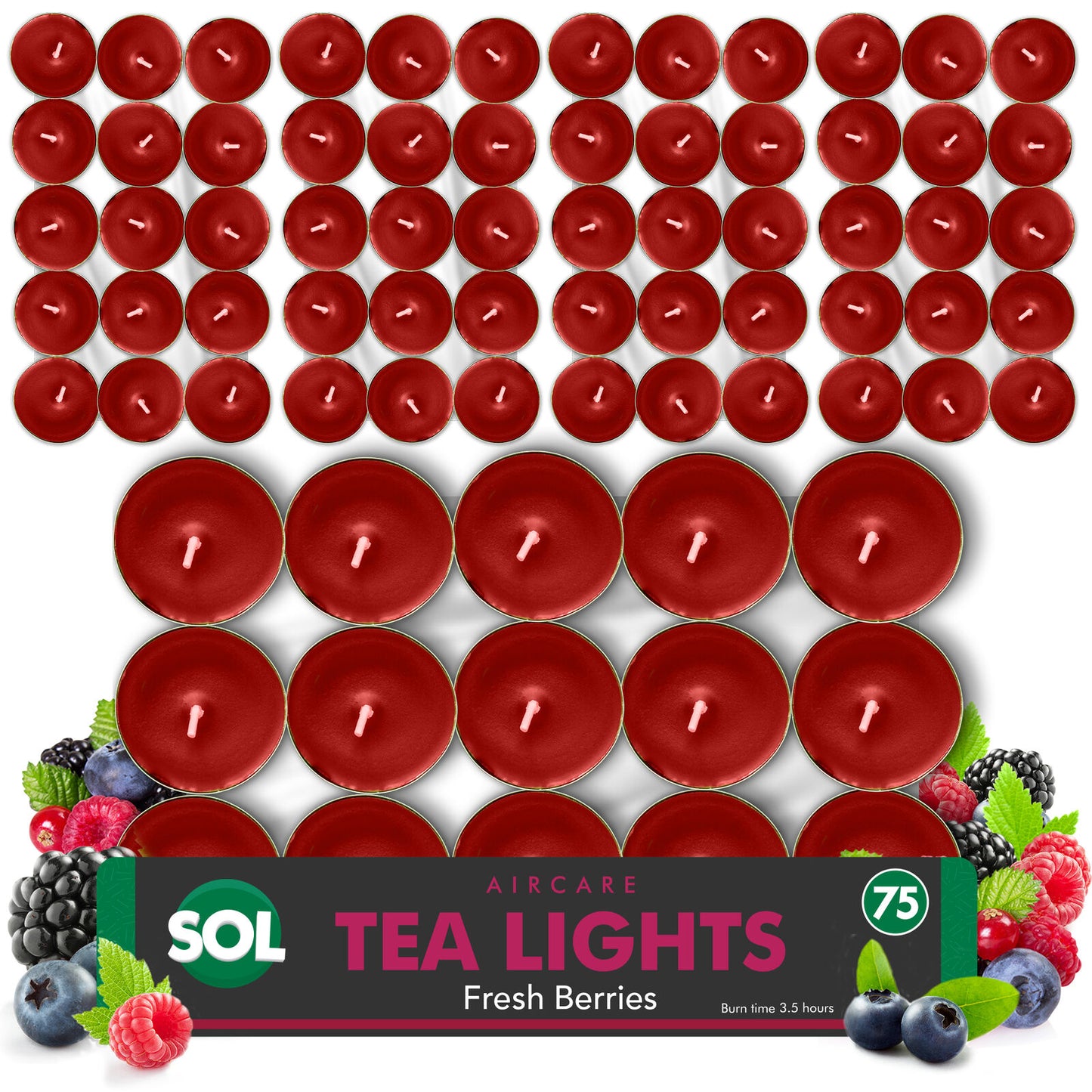 75Pk Scented Tea Lights Candles | Various Perfumes 4 Hour Burn Night T Tealights