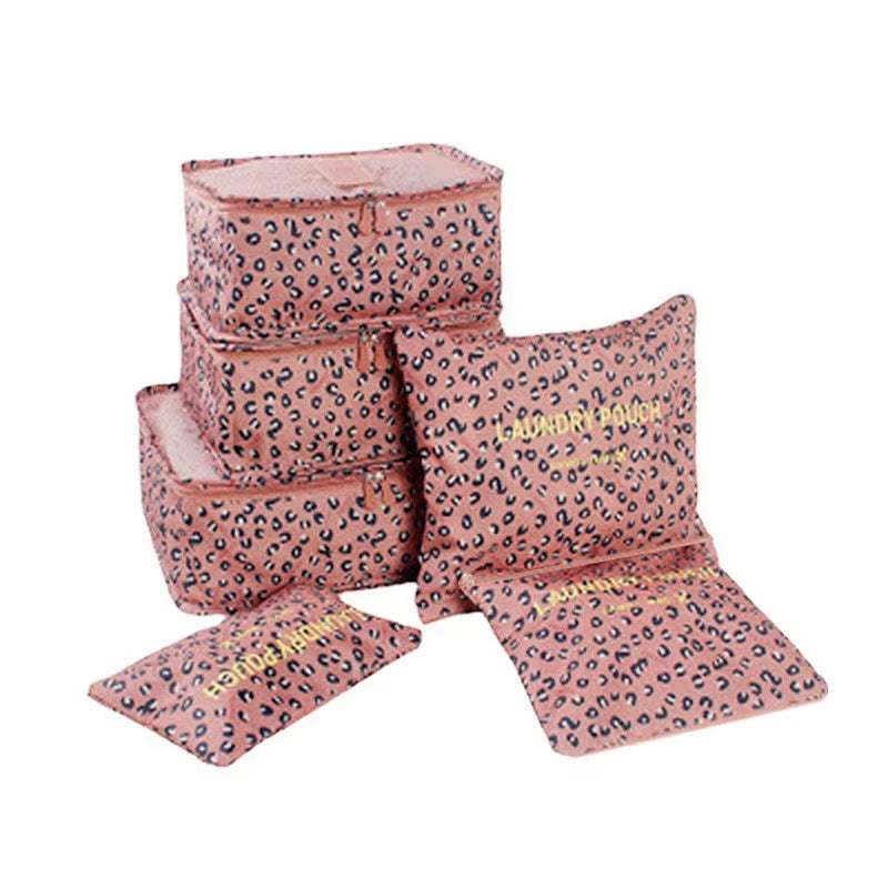 6Pcs Travel Organizer Set Suitcase Storage Bag Portable Clothes Underwear Shoes Cubes for Travels Makeup Bags Luggage Organizers