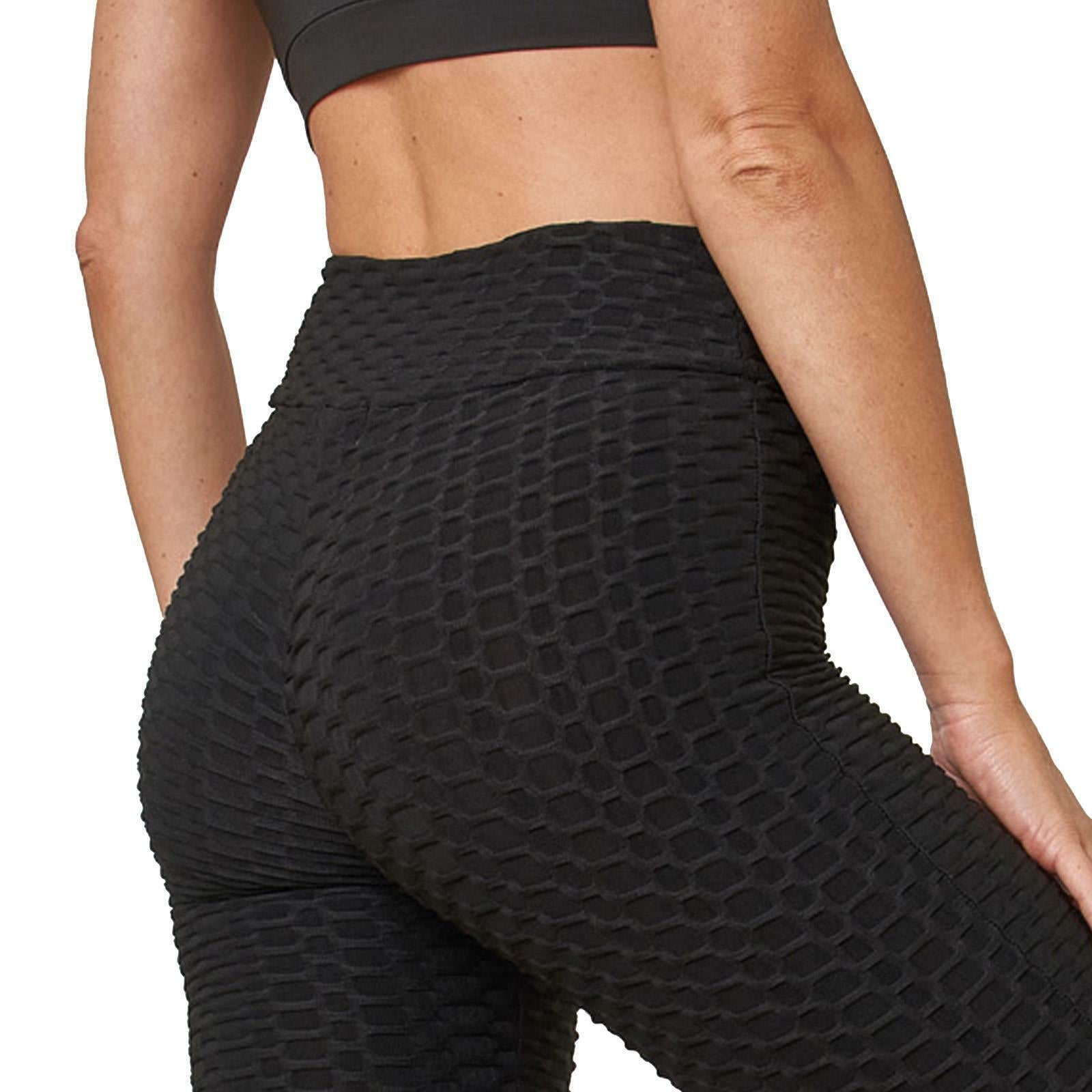 OHS Honeycomb Leggings Push up High Waist Gym Yoga Women Anti-Cellulite Pants UK