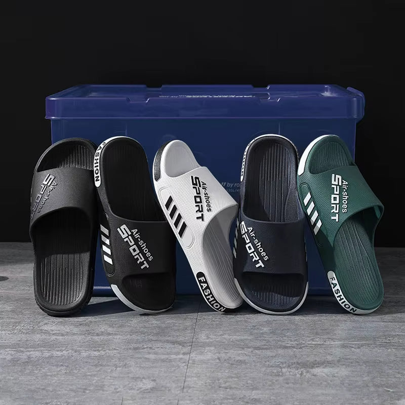 Fashion Men'S Slippers PVC Soft Sole Non-Slip Slides Casual Outdoor Beach Flip Flops Home Bathroom Couples Slippers New Sandal