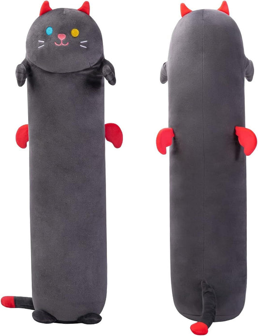 Long Cat Pillow Plush Sleeping Hugging Cushion Stuffed Cute Squishy Kitty Black