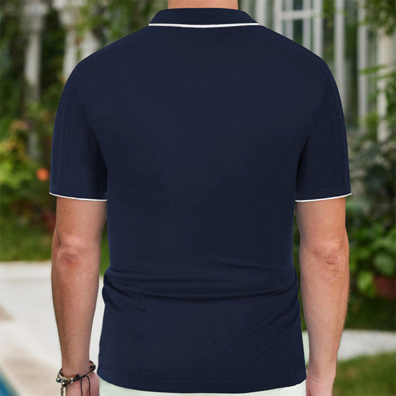 Short-Sleeved Polo Shirt Summer Button Lapel Top Fashion Business Men'S Clothing