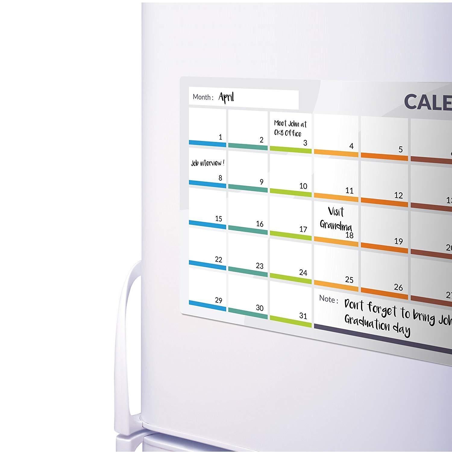 CALENDER Fridge Board Magnetic Pen Notice Memo Planner Whiteboard Large Monthly