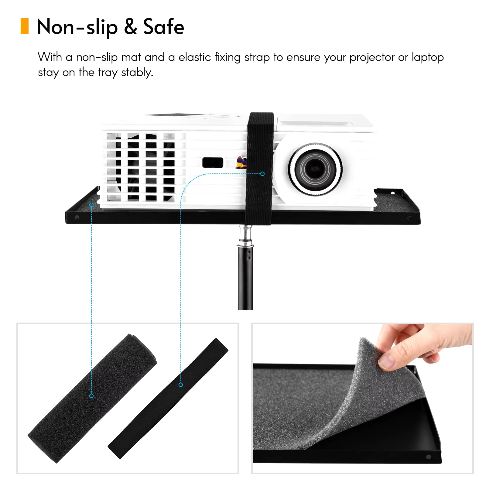 Universal Laptop Projector Tripod Stand &Holder Aluminum Alloy Computer Projector Floor Stand 41-135Cm/ 16-53In Ajudtable Height