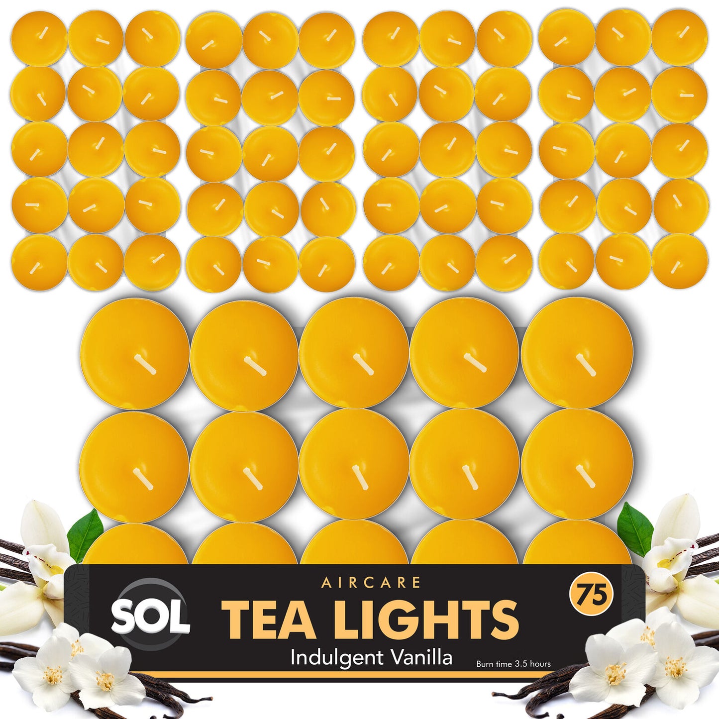 75Pk Scented Tea Lights Candles | Various Perfumes 4 Hour Burn Night T Tealights