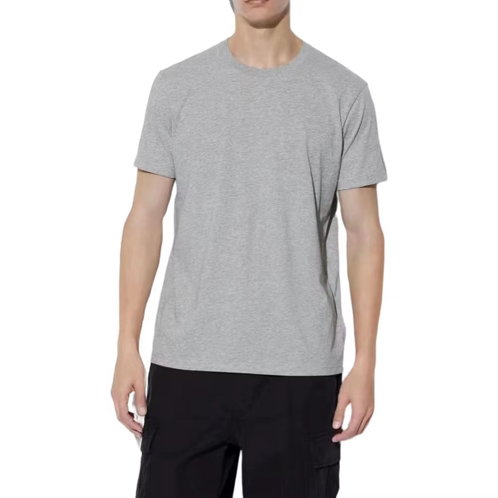 Summer 100% Cotton T Shirts Mens Casual Short Sleeve Solid Cotton Crew Neck Soft T-Shirts Basic Men'S Loose Fit Tee Shirt Tops