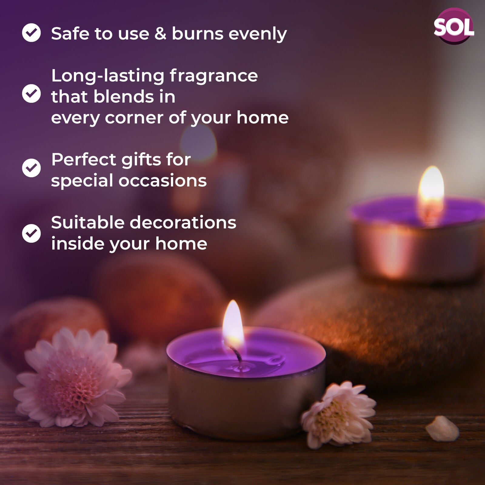 75Pk Scented Tea Lights Candles | Various Perfumes 4 Hour Burn Night T Tealights