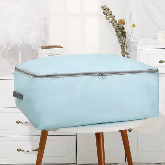 Closet Organizer 130G Simple Pure Color Wrap Clutter Storage Bag Zip Lock Plastic Bag Luggage Organizer Oxford Quilt Storage Bag