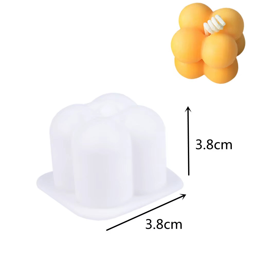 Newest Square Magic Cube Candles Mould Soy Wax Candles Mold 3D Silicon Molds for Resin Art Candle Candle Plaster Making Mould