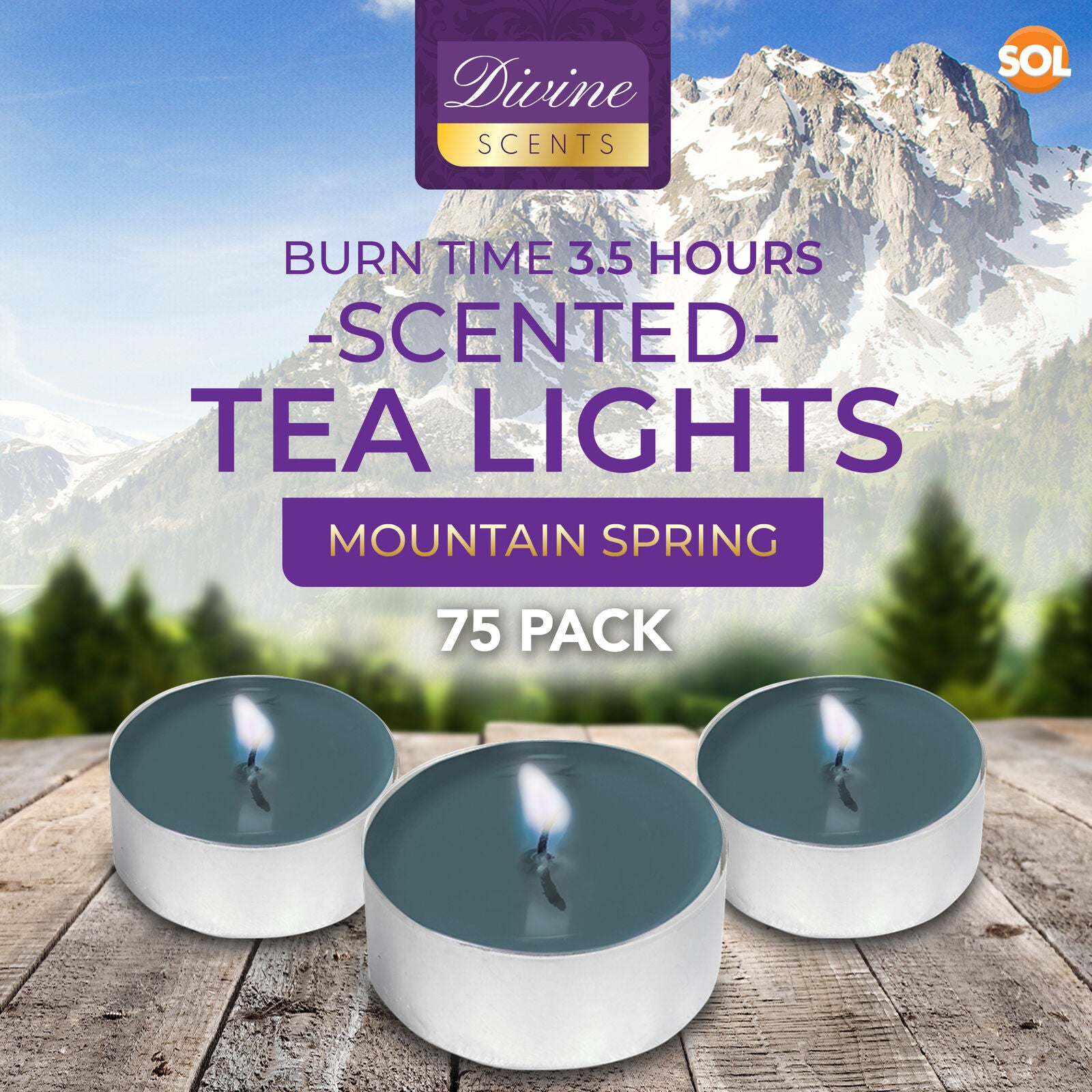75Pk Scented Tea Lights Candles | Various Perfumes 4 Hour Burn Night T Tealights