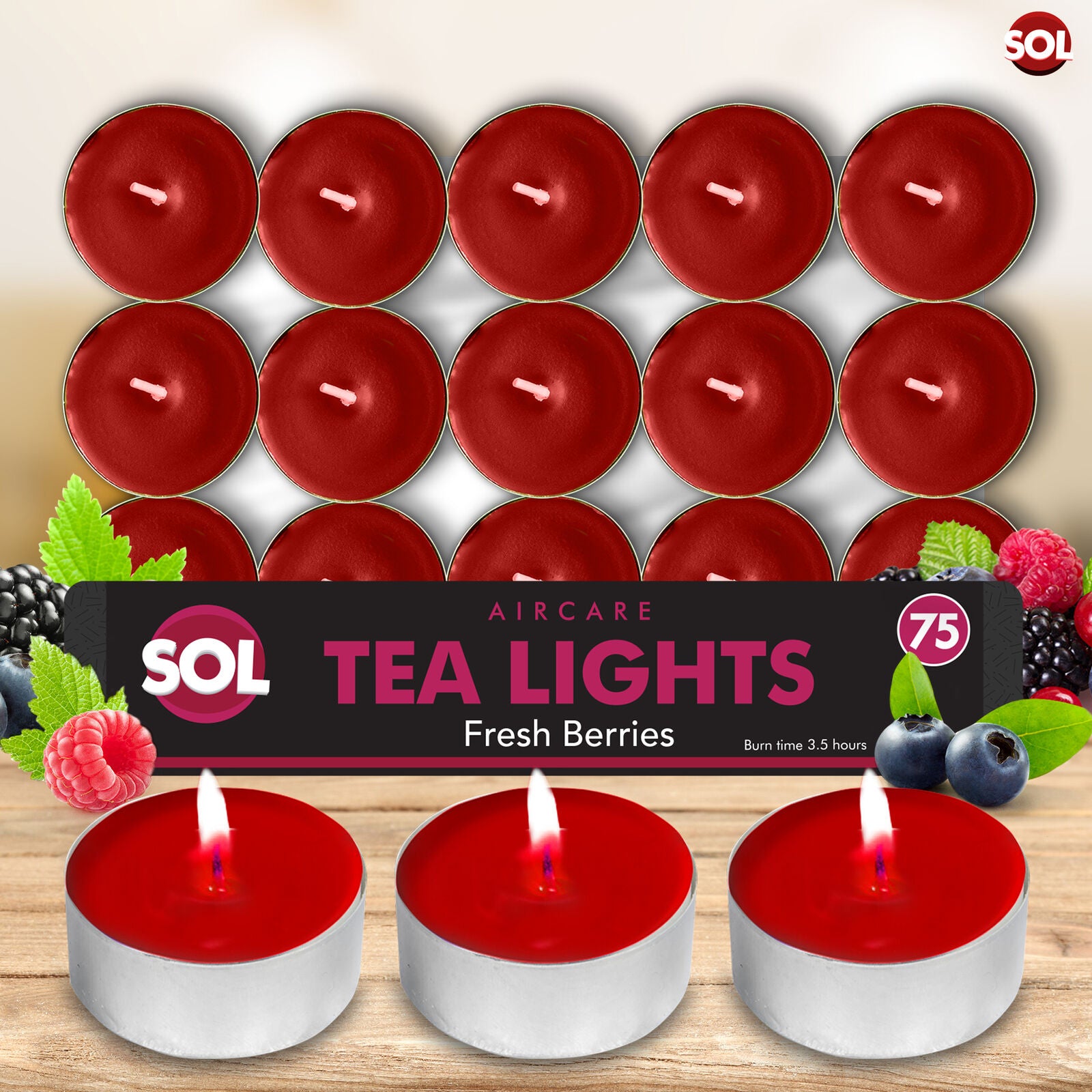 75Pk Scented Tea Lights Candles | Various Perfumes 4 Hour Burn Night T Tealights