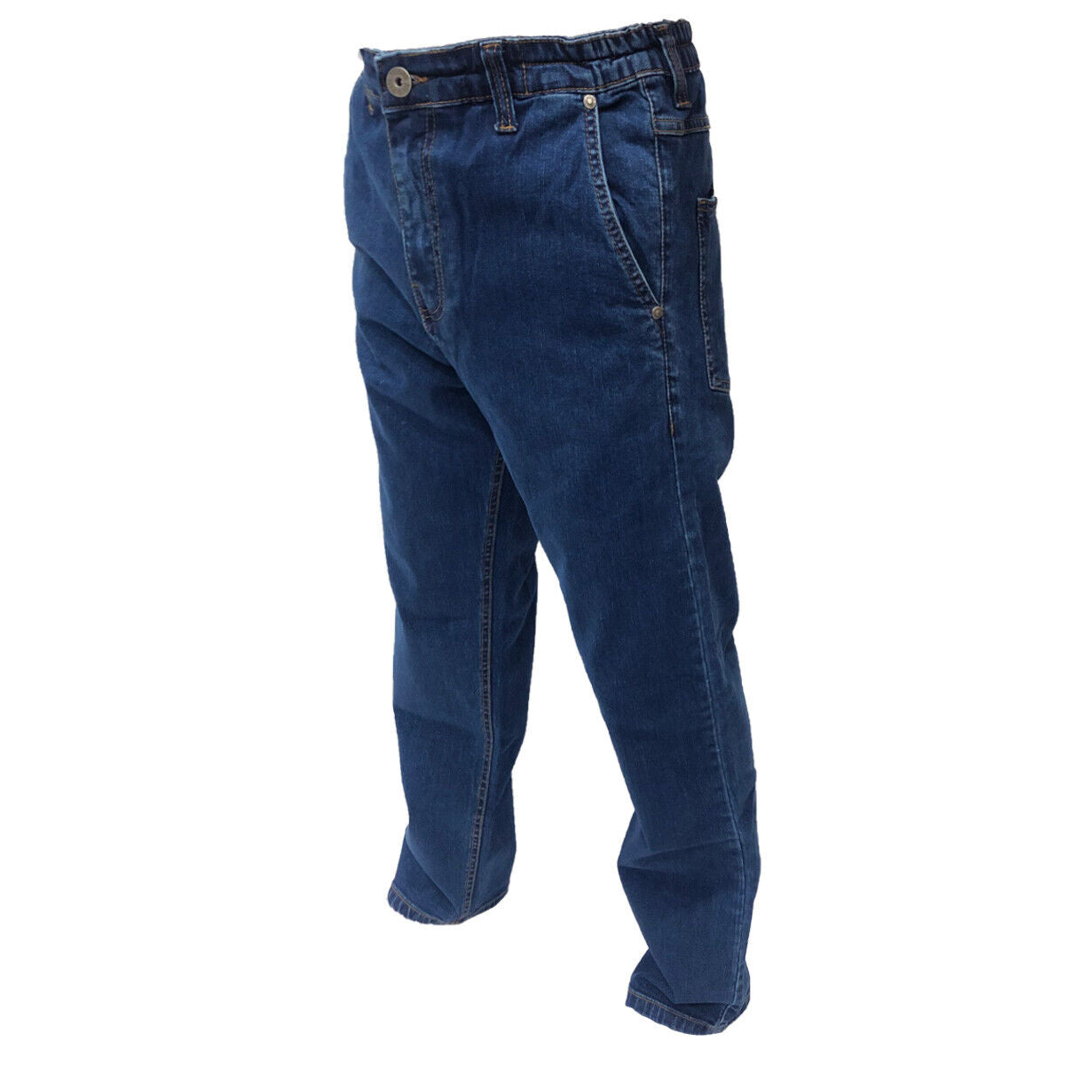 Straight Fit Elasticated Waist Stretch Mens Denim Jeans