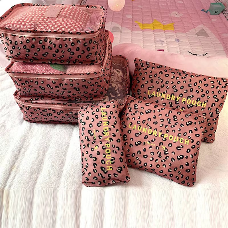 6Pcs Travel Organizer Set Suitcase Storage Bag Portable Clothes Underwear Shoes Cubes for Travels Makeup Bags Luggage Organizers
