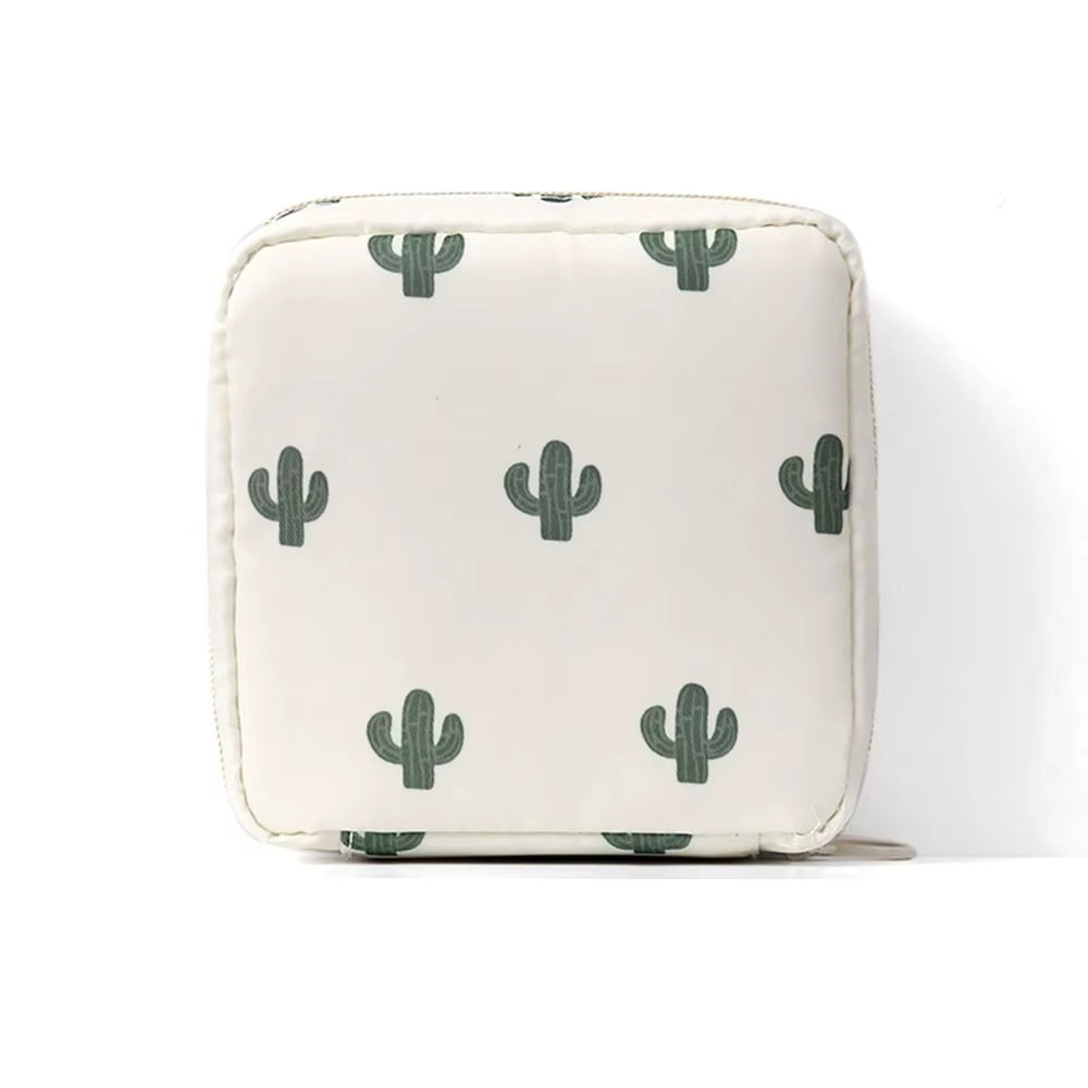 Multifunctional Rhombus Pattern Sanitary Pad Bags Reusable Napkin Storage Organizer Women Pad Pouch Bags Portable Makeup Bags
