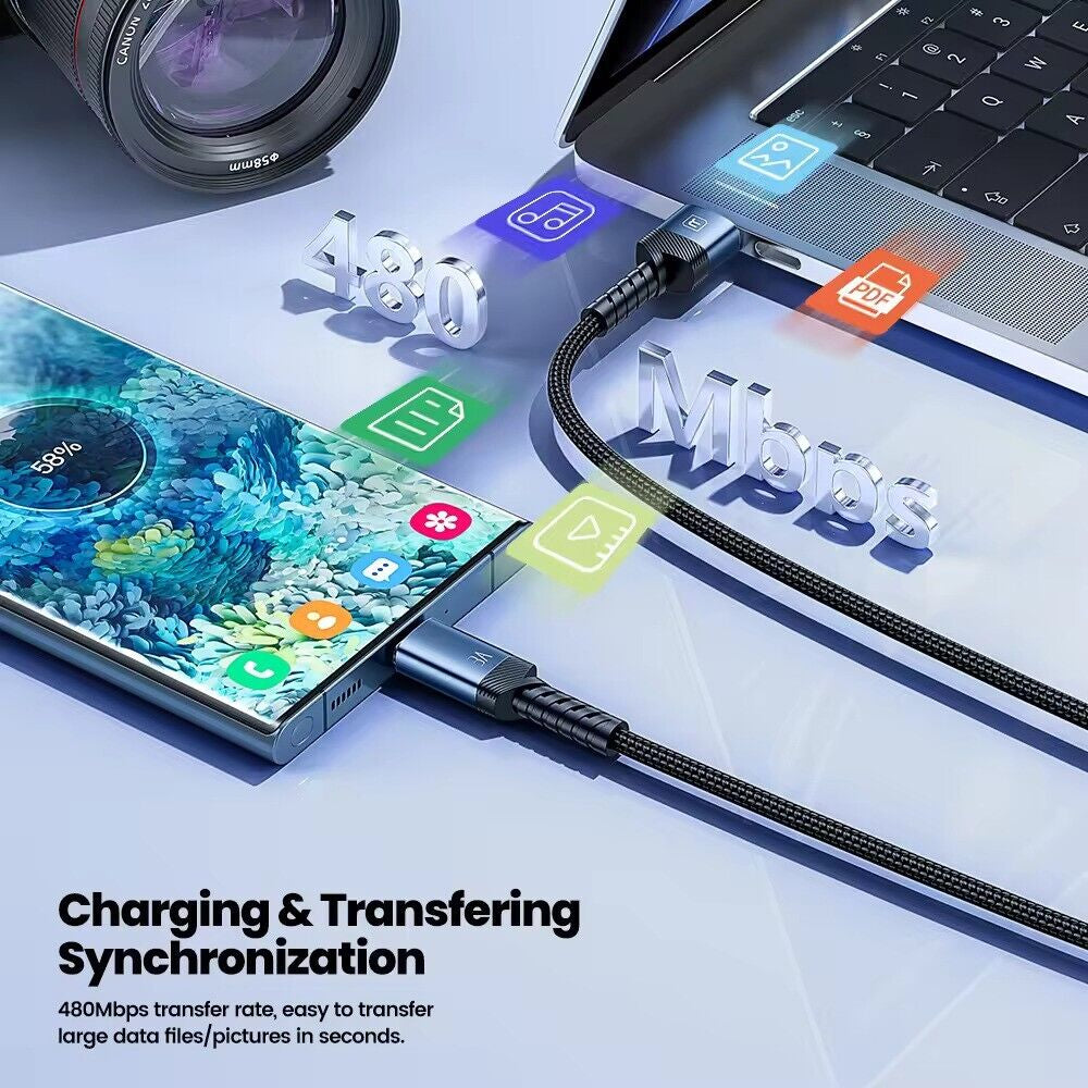 USB a to Type C Fast Charger Cable 3A for Samsung Mobile Phone Lead USB C Cable